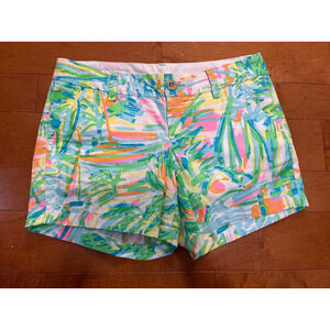 Women's Lilly Pulitzer White Multi-color Callahan Shorts Size 2